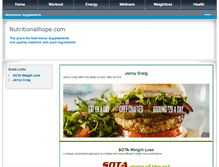 Tablet Screenshot of nutritionalhope.com